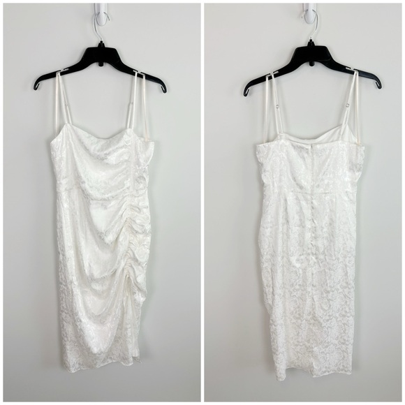 BCBGeneration Ruched Midi Dress in Cloud Size M - Picture 2 of 12